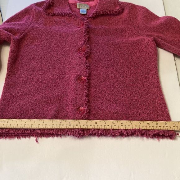 Sigrid Olsen Jacket Sweater Essentials Pink Collared Sweater Jacket - Picture 9 of 13